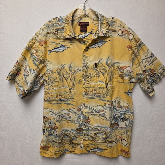 Sportif Other - VTG Sportif Men’s Fishing Shirt Large Tropical Fish Print Button Up USA - READ